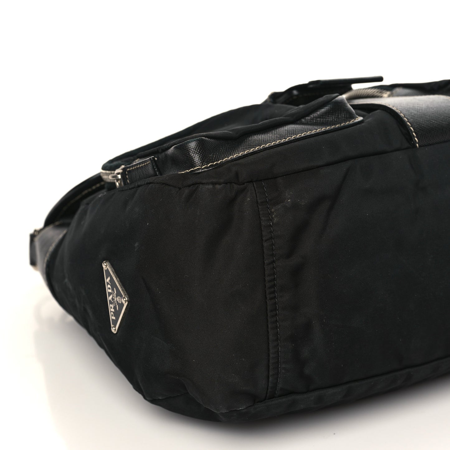 Nylon Saffiano Vela Messenger Bag Black