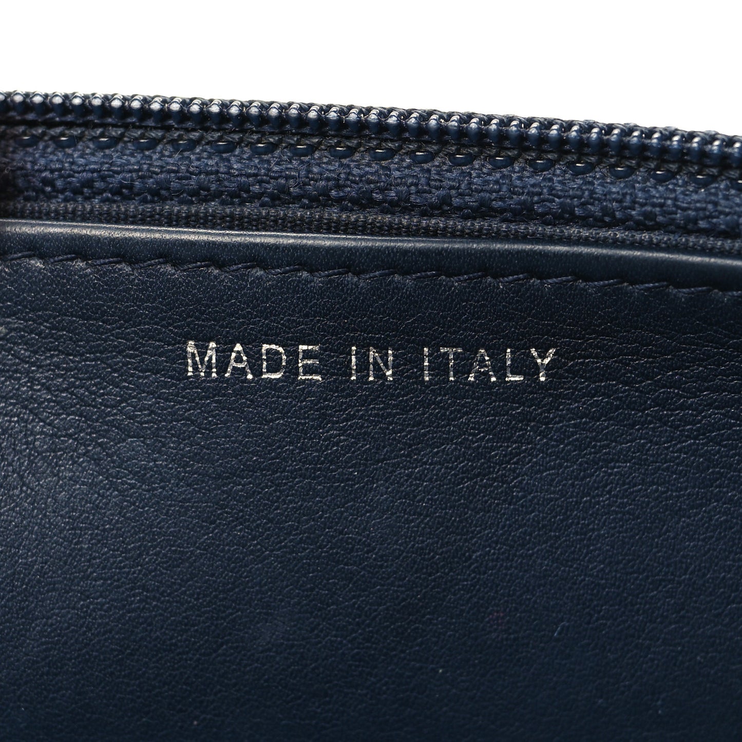 Calfskin Square Stitched Wallet On Chain WOC Blue