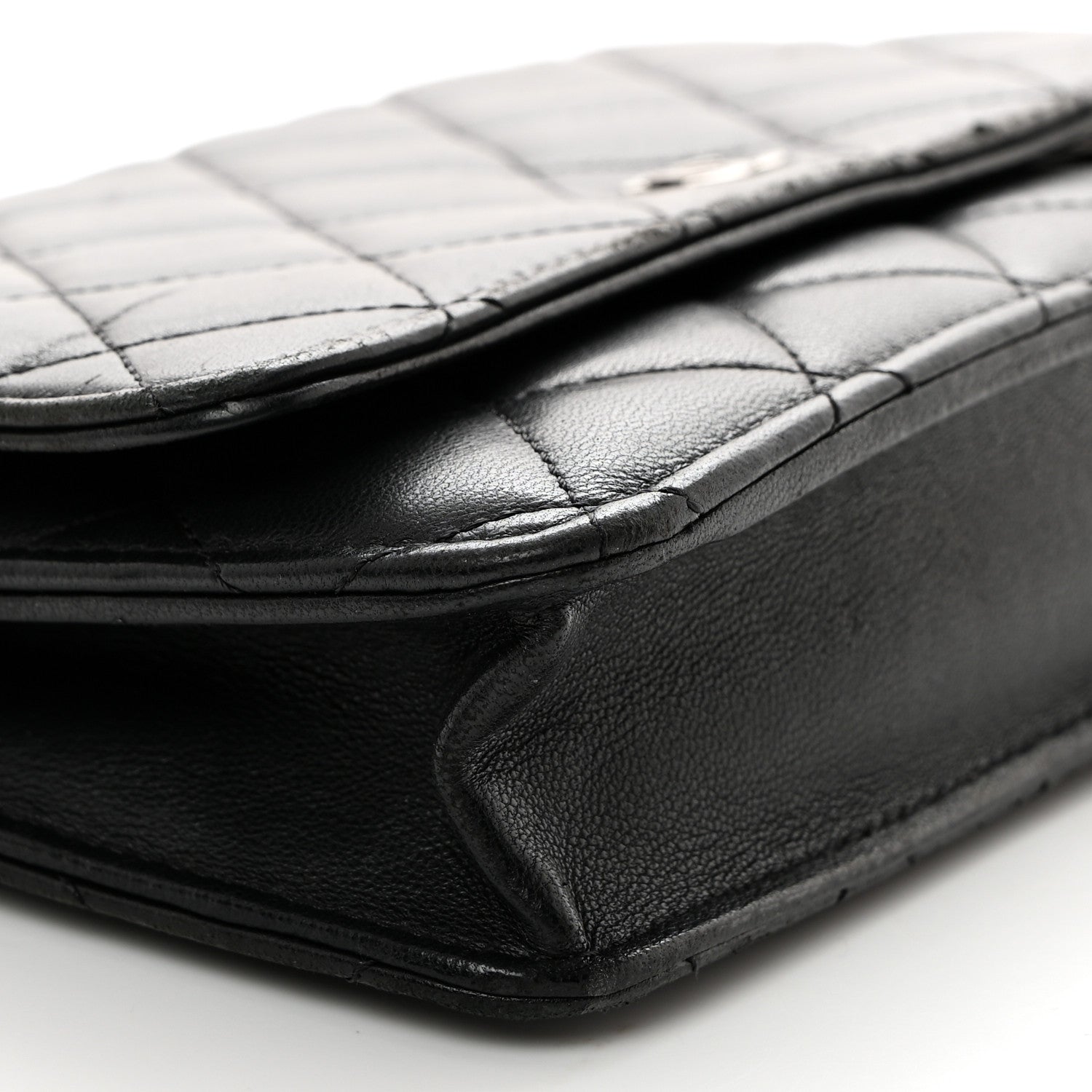 Chanel Lambskin Quilted Wallet On Chain WOC Black 10 of 11