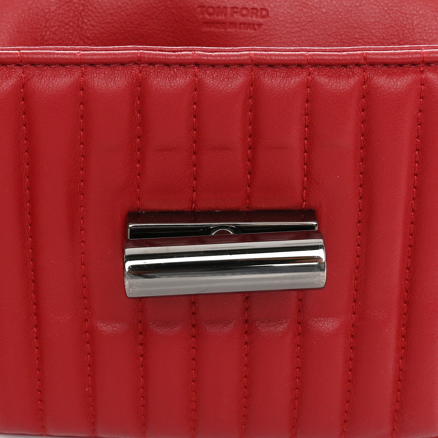 TOM FORD Calfskin Quilted Small Natalia Shoulder Bag Fire