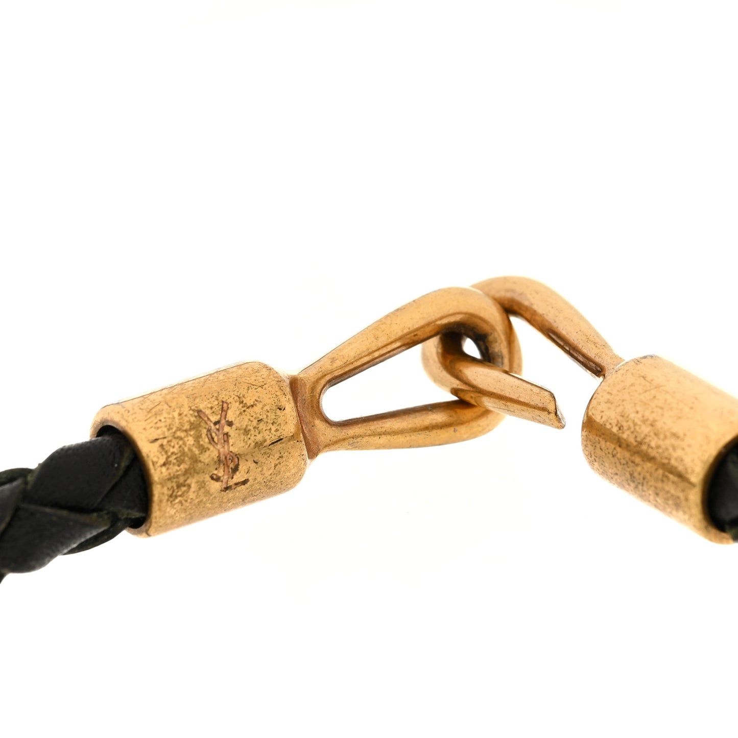 Calfskin Braided Bracelet Black Gold