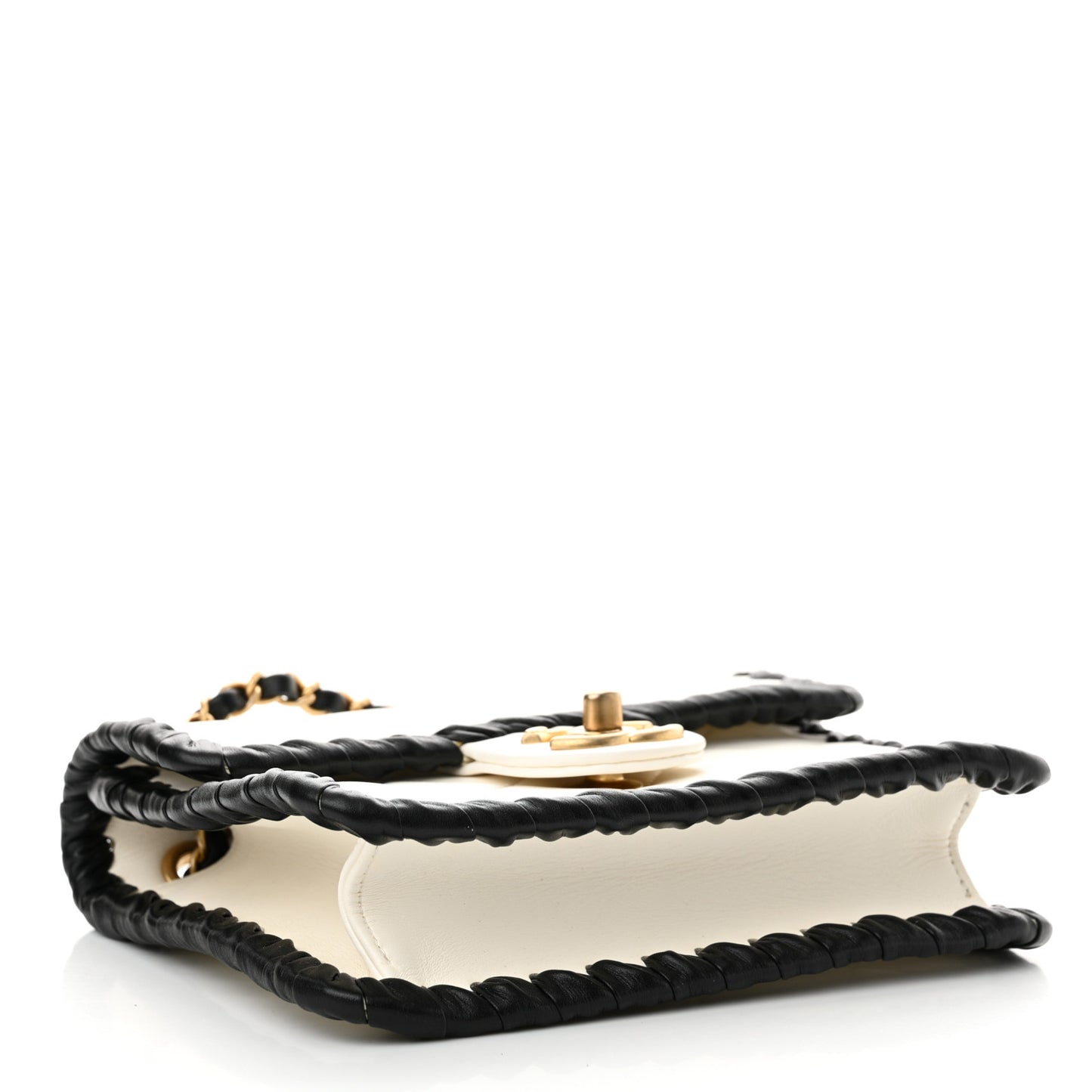 Braided Calfskin Mini My Own Frame Flap White