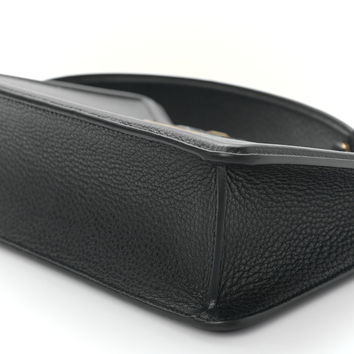 Grainy Calfskin VLogo Leather Shoulder Bag Black
