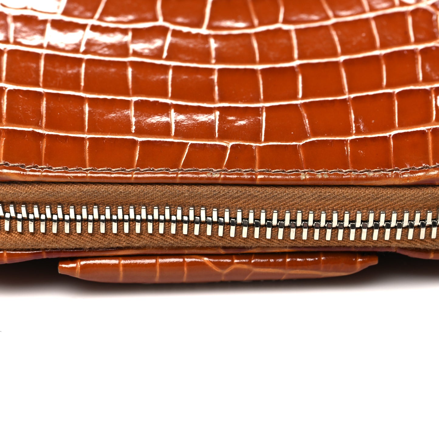 Calfskin Crocodile Embossed Nano Antigona Tan
