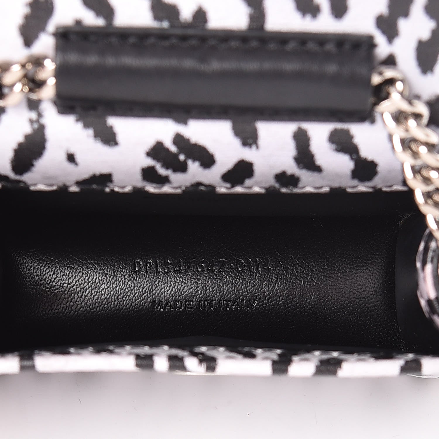 Saint Laurent Calfskin Monogram Leopard Print Mini Candy Crossbody Black White 7 of 12