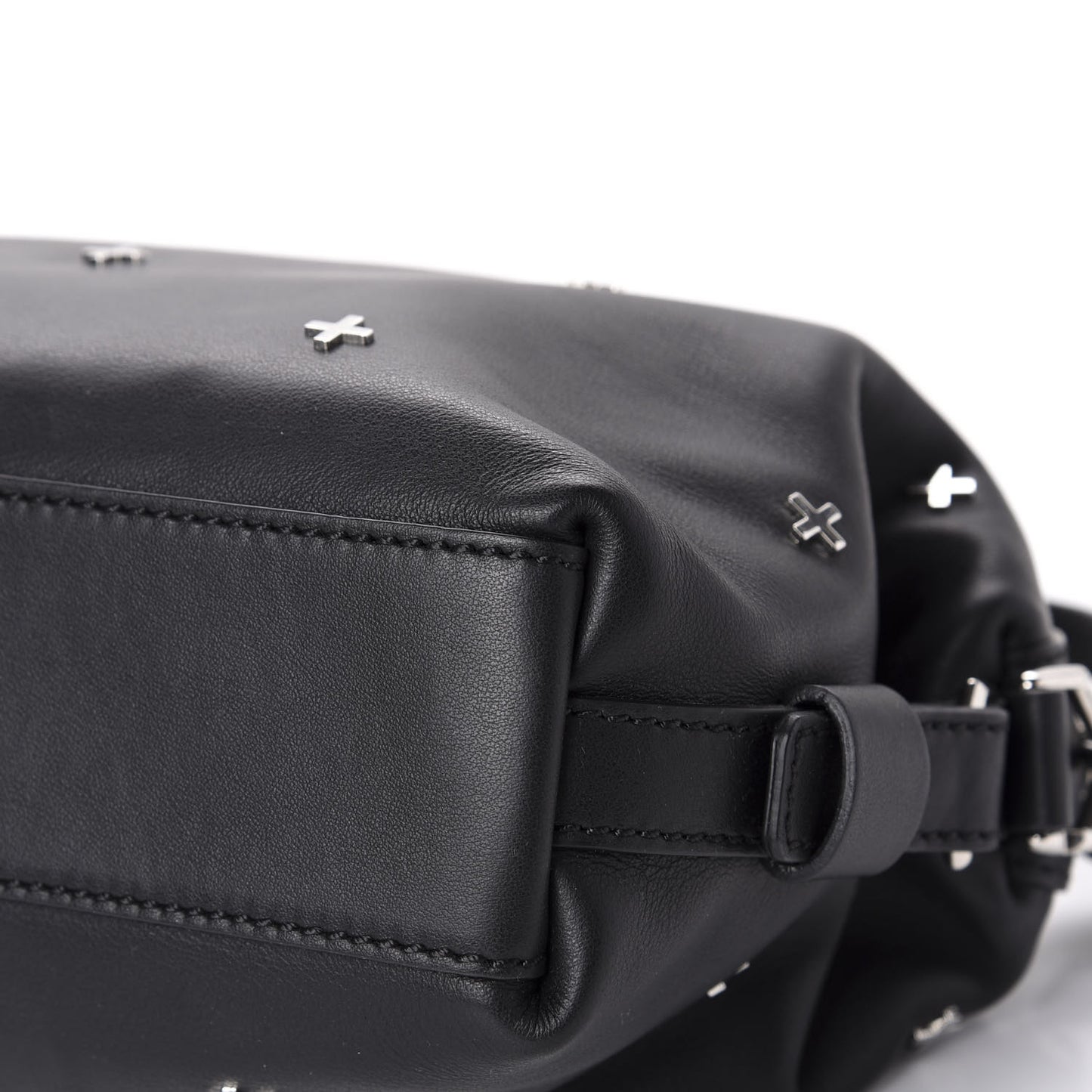Waxed Calfskin Micro Metal Cross Nightingale Black