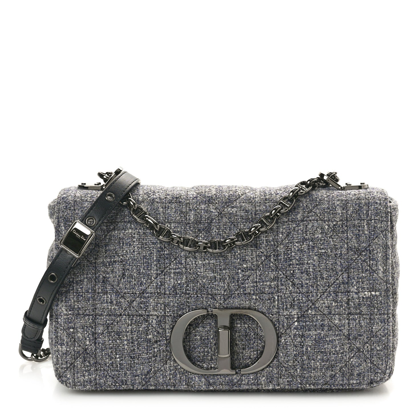 Tweed Macrocannage Medium Caro Bag Black