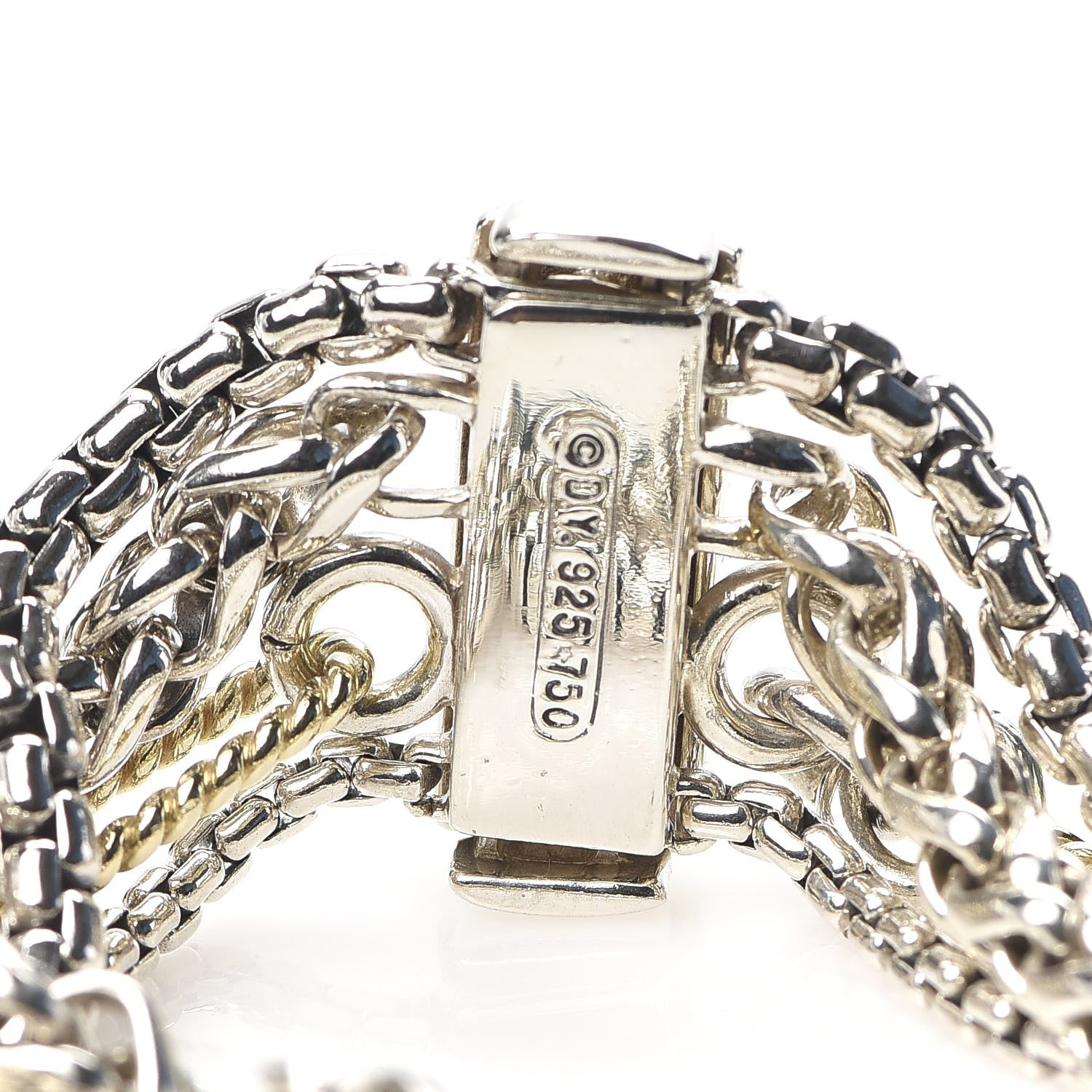 David Yurman Sterling Silver 18K Yellow Gold 4 Strand Bracelet 4 of 5