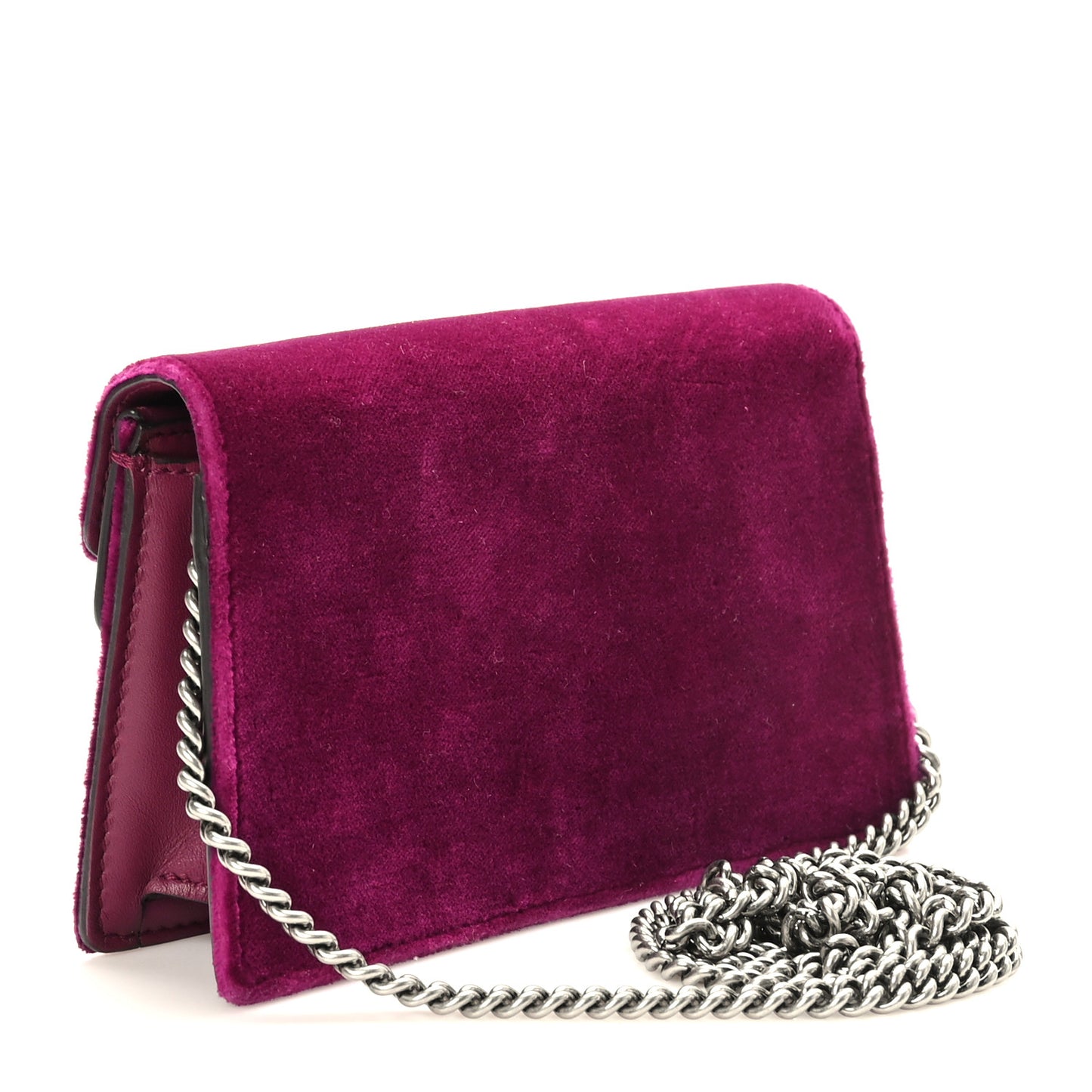 Velvet Super Mini Dionysus Shoulder Bag Fuchsia Violet Cyclamen