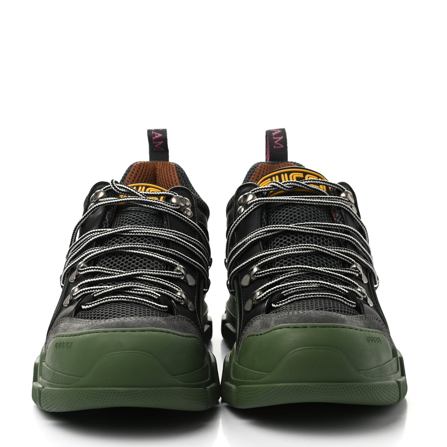 X SEGA Mesh Suede Calfskin Mens Flashtrek Sneakers 8 Loess Black Olive Green