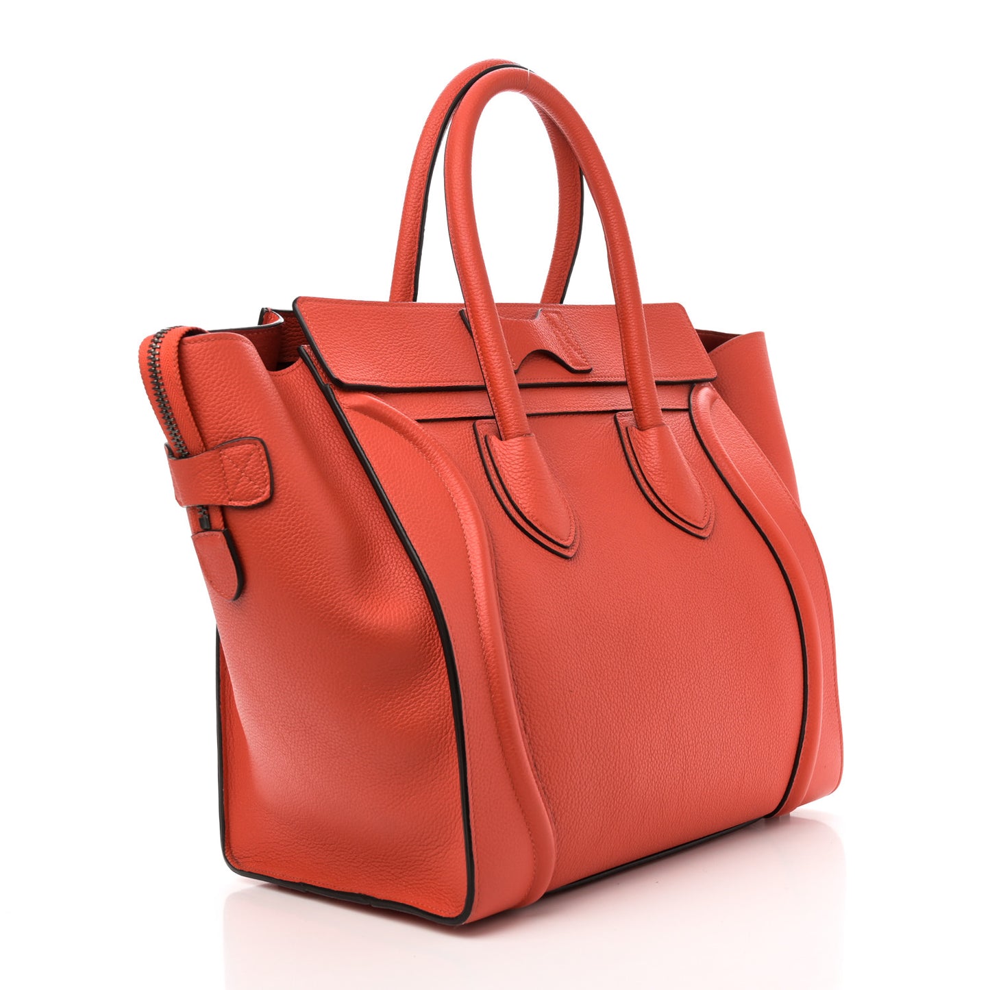Drummed Calfskin Mini Luggage Vermillion