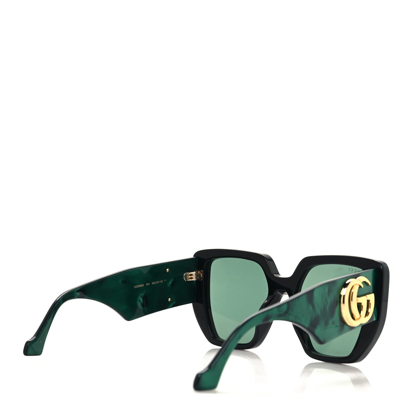 Acetate Square Frame Sunglasses GG0956S Green Black