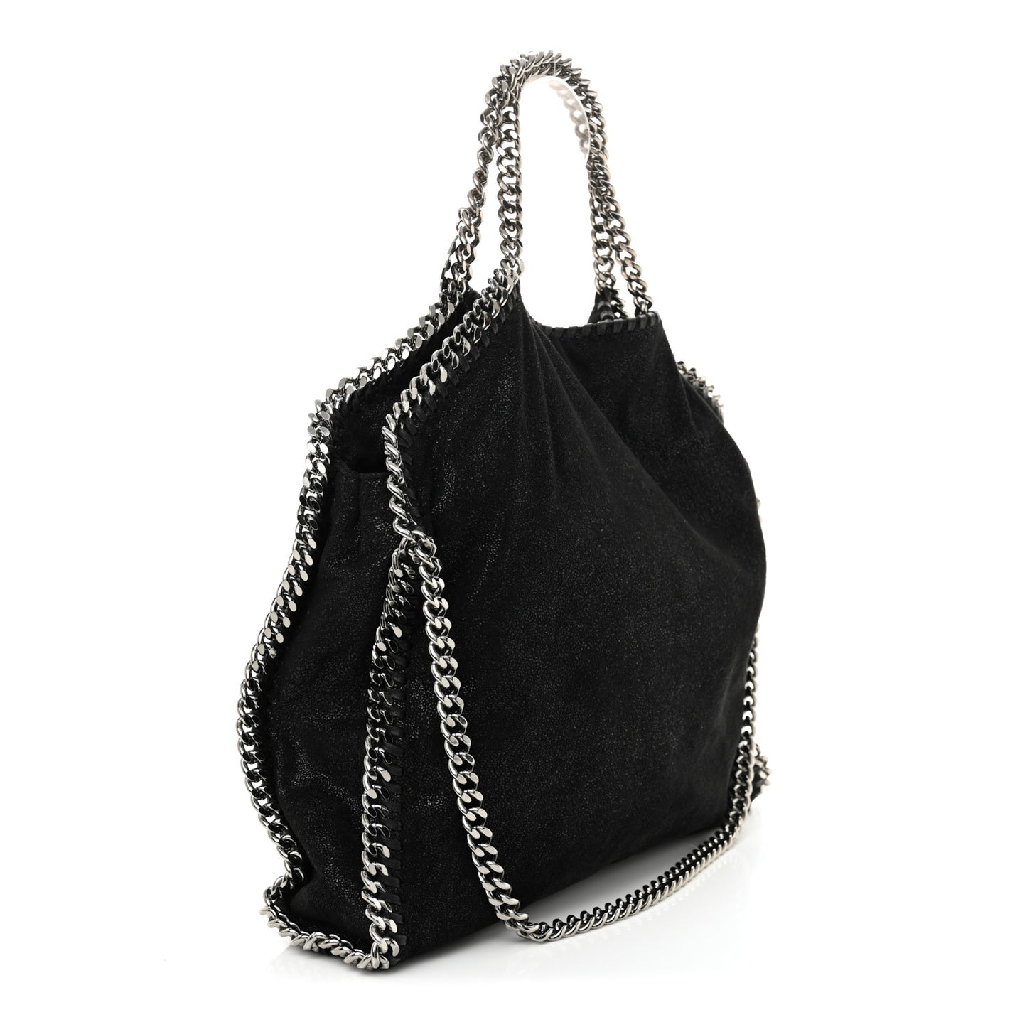 Shaggy Deer Small Falabella Fold Over Tote Black