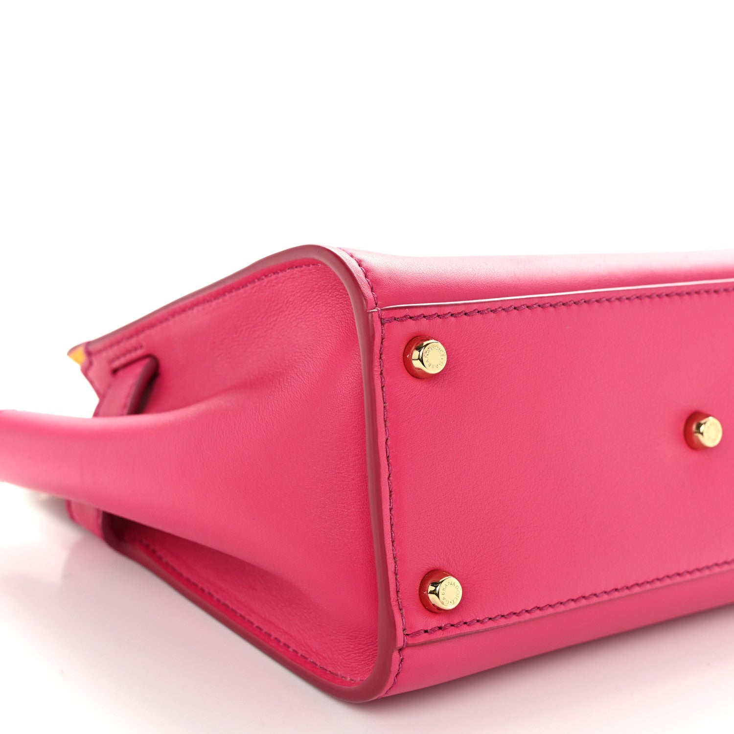 Dolce & Gabbana Calfskin Small Sicily 62 Soft Bag Fuchsia Yellow 9 of 10