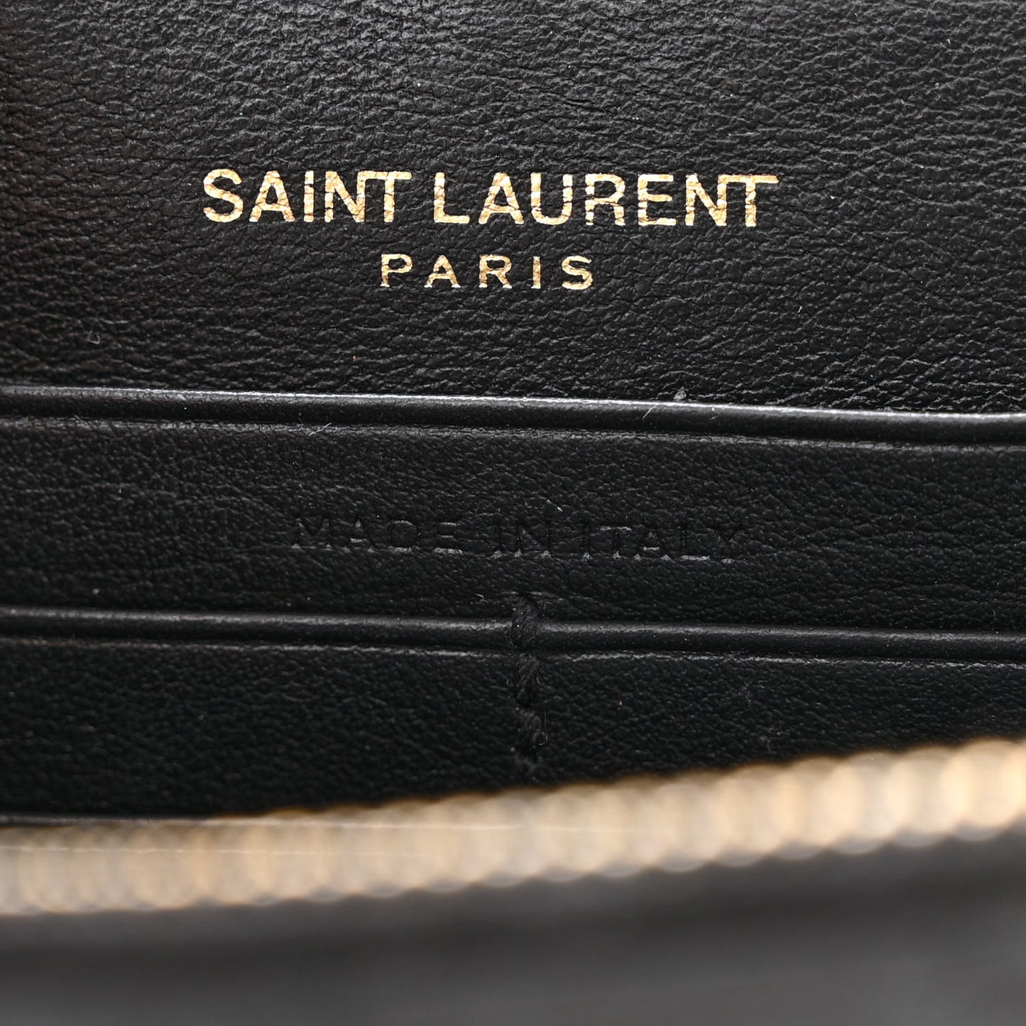 Calfskin Crocodile Embossed Kate Monogram Tassel Chain Wallet Black