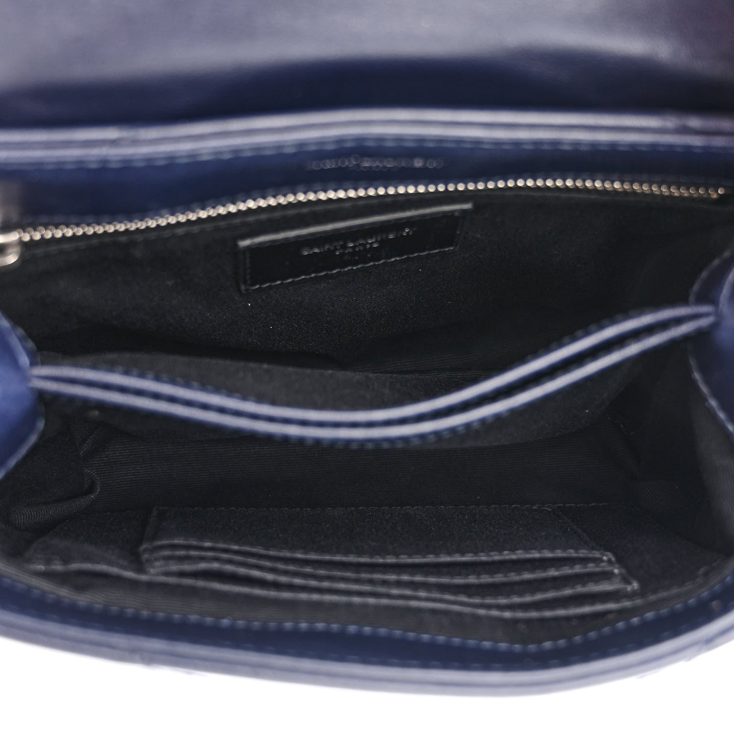 Saint Laurent Calfskin Y Quilted Monogram Toy Loulou Chain Satchel Medium Blue 5 of 13