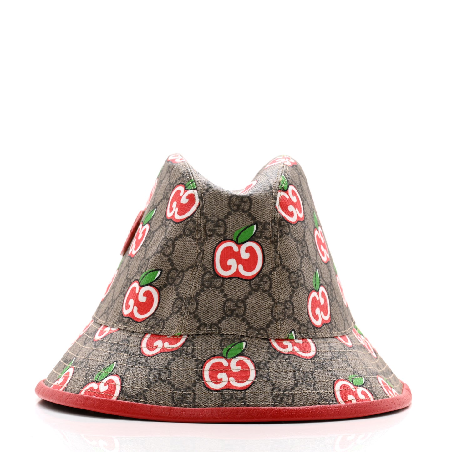 GG Supreme Monogram Apple Textured Dollar Calfskin Retro Interlocking G Fedora Pomme Bucket Hat L Beige Ebony Red