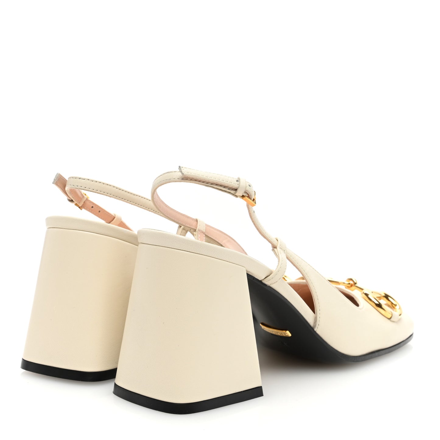 Malaga Kid Horsebit 75mm Slingback Pumps 38.5 Mystic White