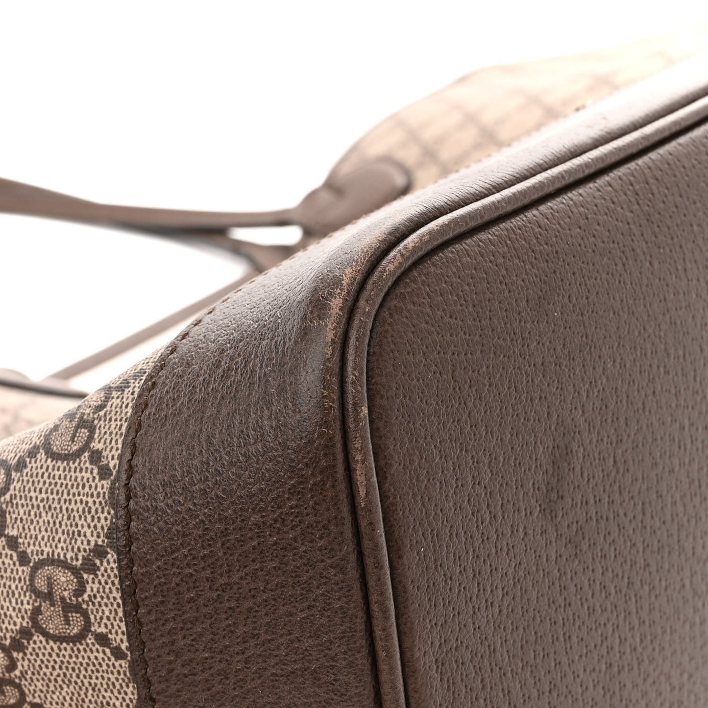 GG Supreme Monogram Textured Dollar Calfskin Web Large Ophidia Tote Beige Ebony New Acero