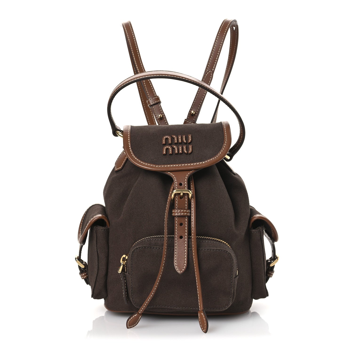 brown mini leather backpack Miu Miu Canapa Soft Calfskin Mini Backpack Cocoa Brown Brandy 1741543 – FASHIONPHILE