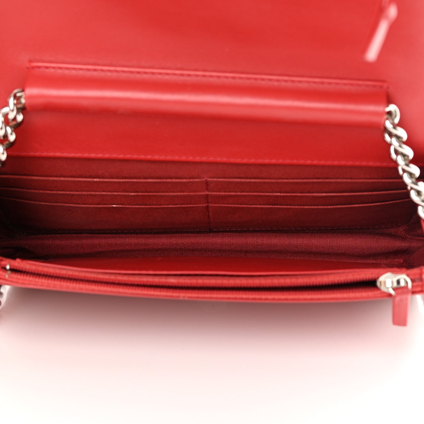 Caviar Quilted Boy Wallet On Chain WOC Red