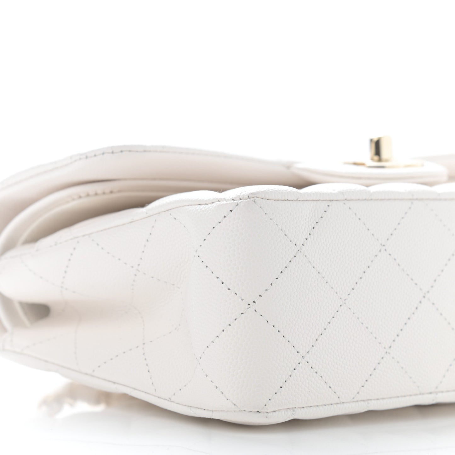 Caviar Quilted Small Double Flap White