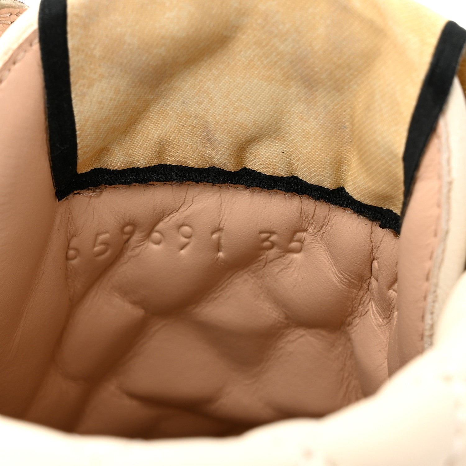 Gucci Calfskin GG Supreme Monogram Nappa Quilted Lace Up Ankle Boots 35 Mystic White Beige 9 of 10
