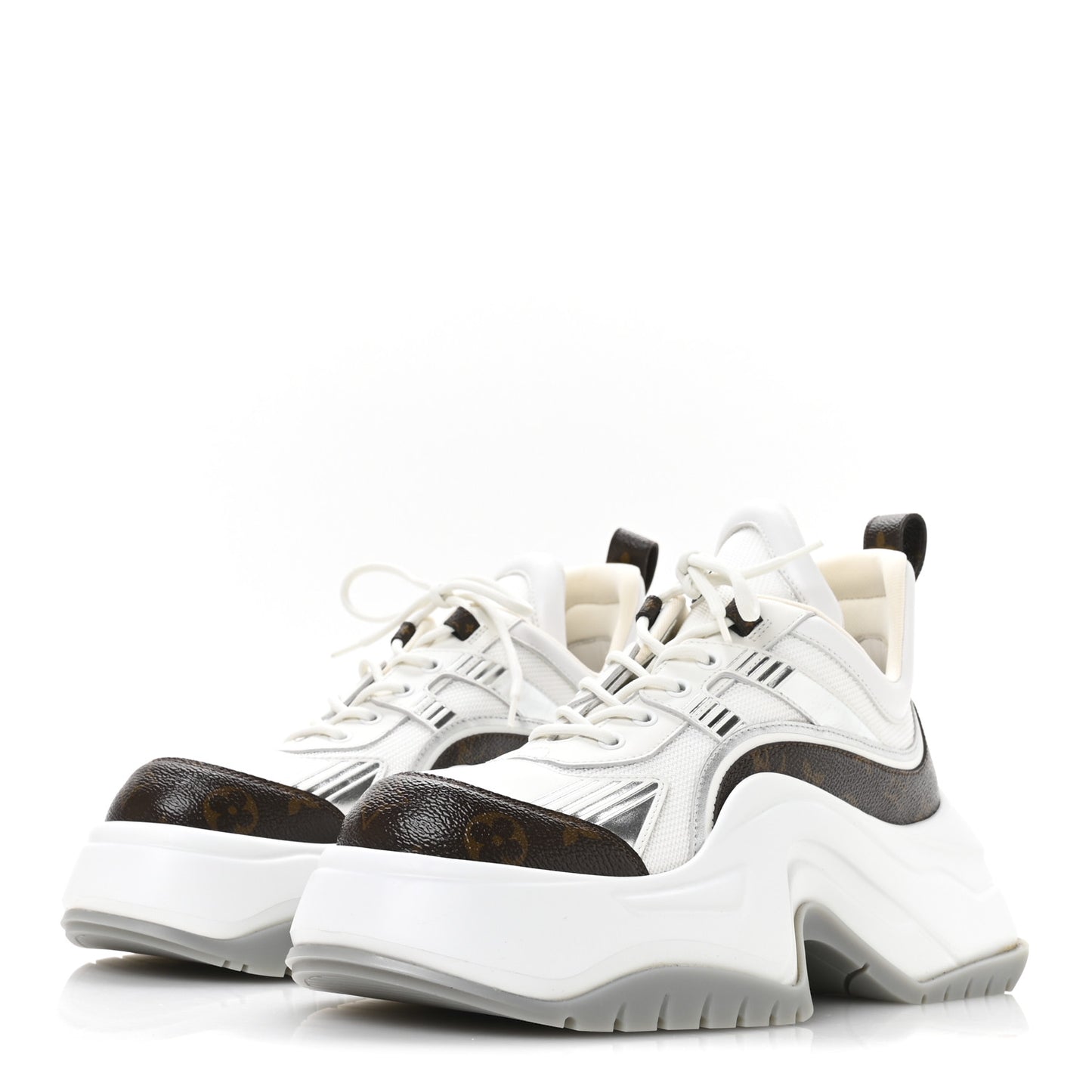 Calfskin Monogram Mens LV Archlight 2.0 Platform Sneakers 8.5 White