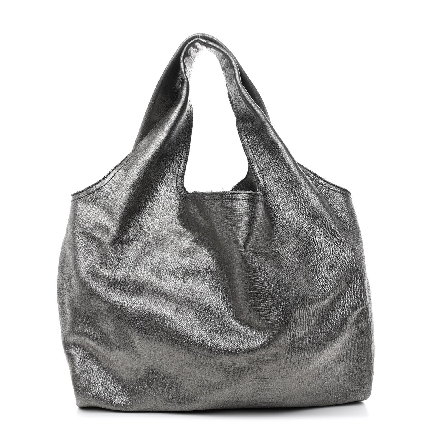 alexanderwang シルバー バッグ Alexander Wang Metallic Pleated Calfskin Hilary Tote Silver