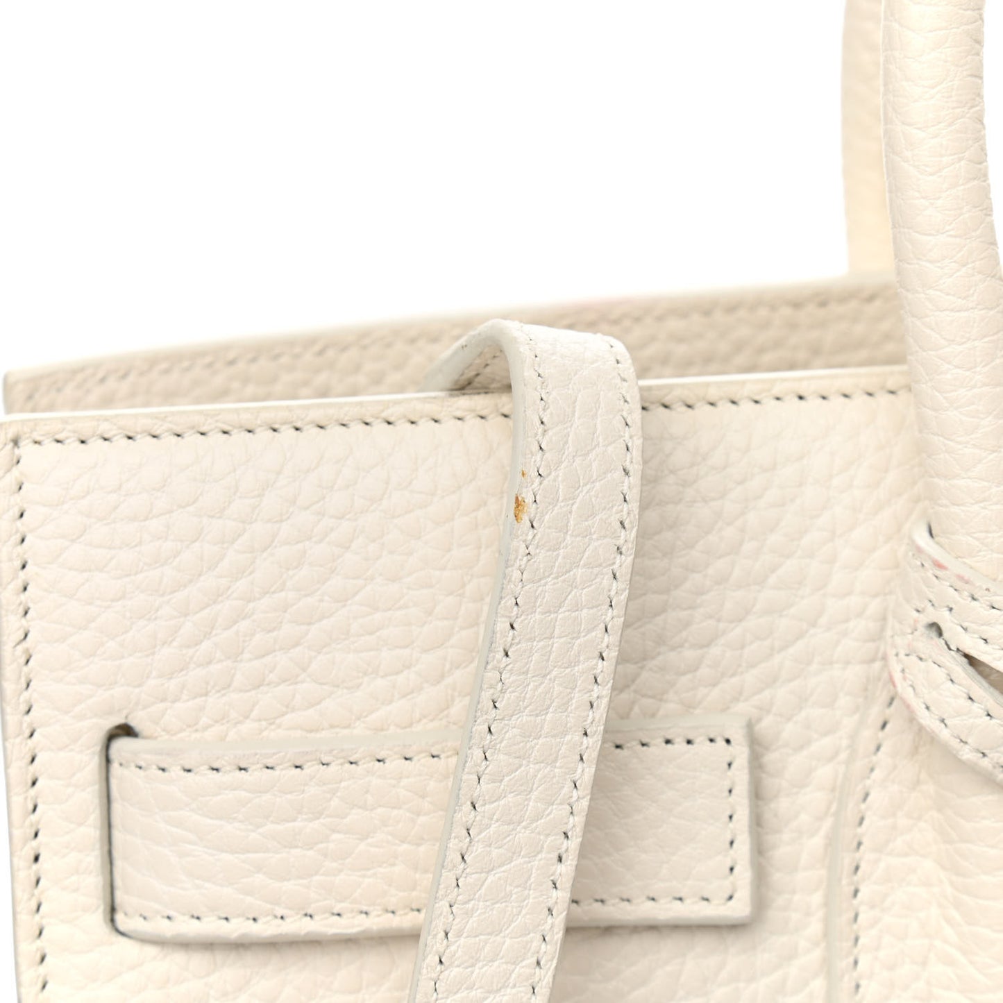 Grained Calfskin Small Sac De Jour Dove White