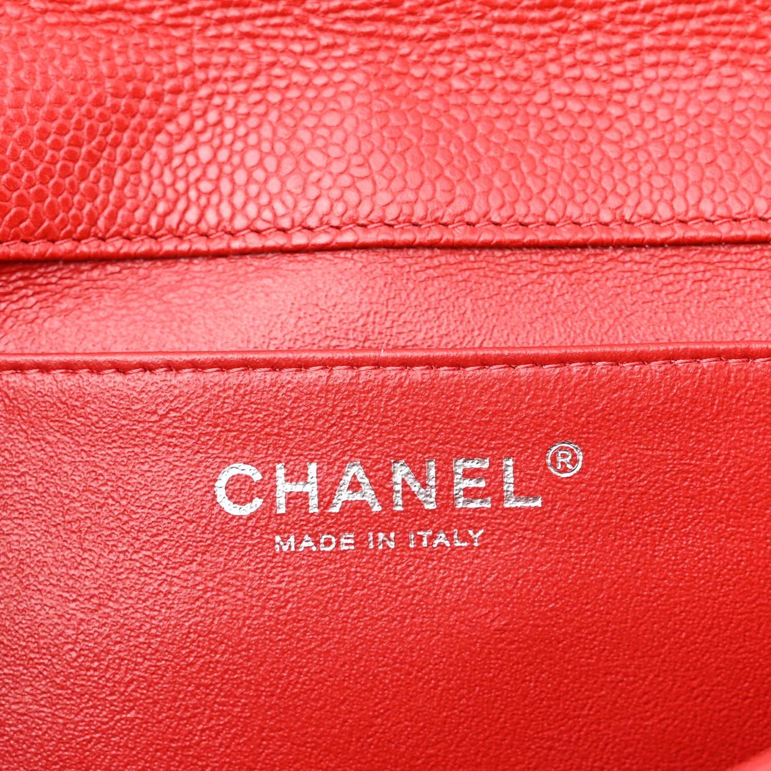 Chanel Caviar Quilted Clutch With Chain Flap Red 6 of 10