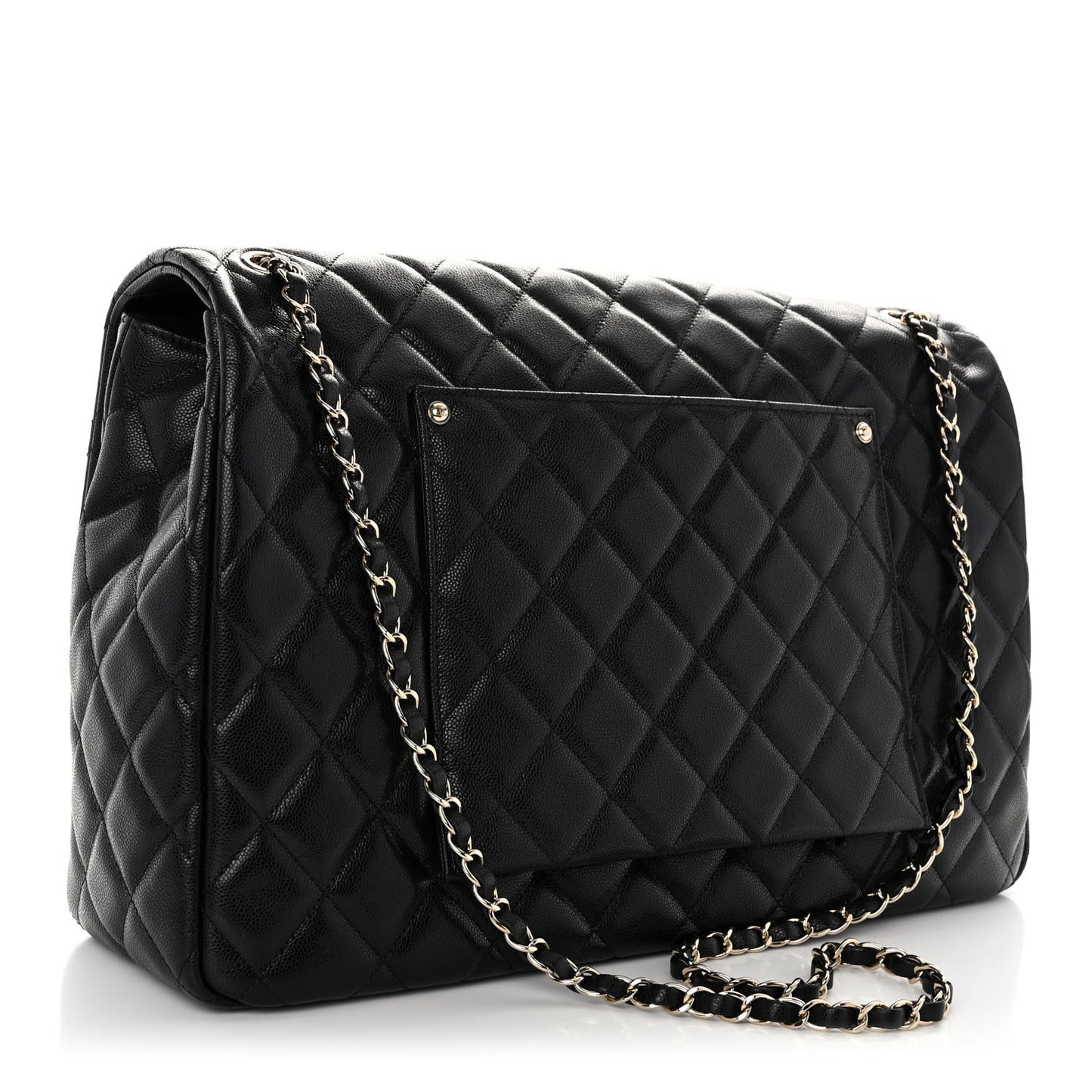 Caviar Quilted XXL Travel Flap Bag Black