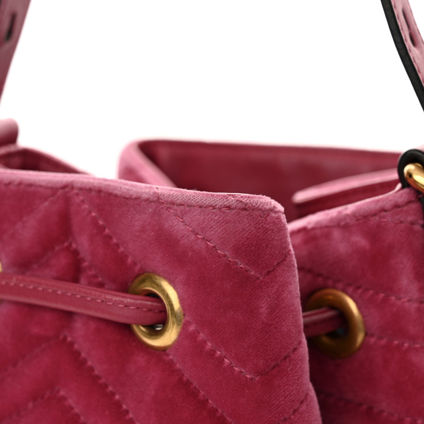Velvet Matelasse GG Marmont Bucket Bag Light Raspberry Rose