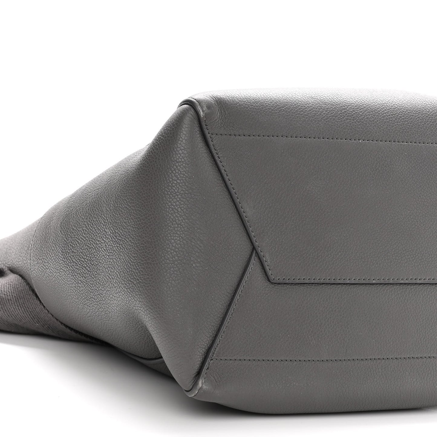 Soft Grained Calfskin Sangle Bucket Bag Kohl