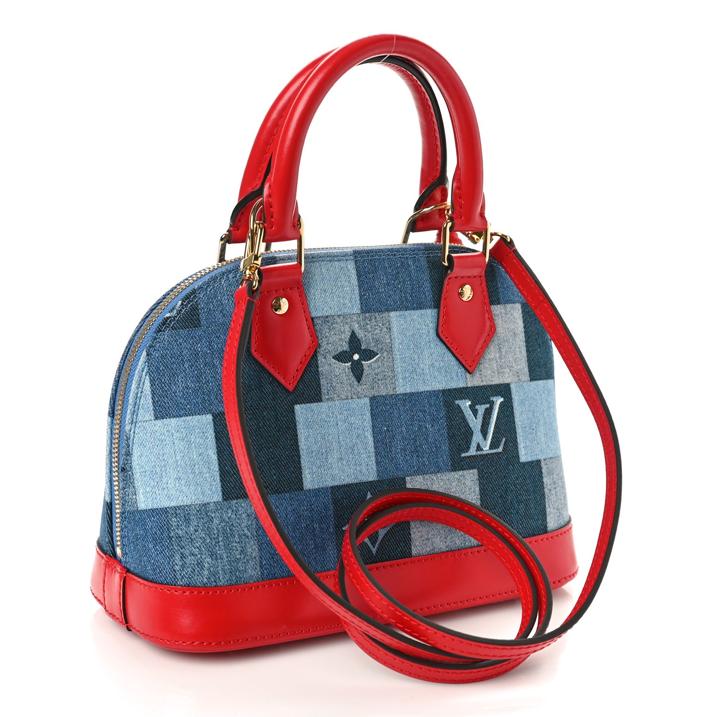 Denim Damier Monogram Patchwork Alma BB