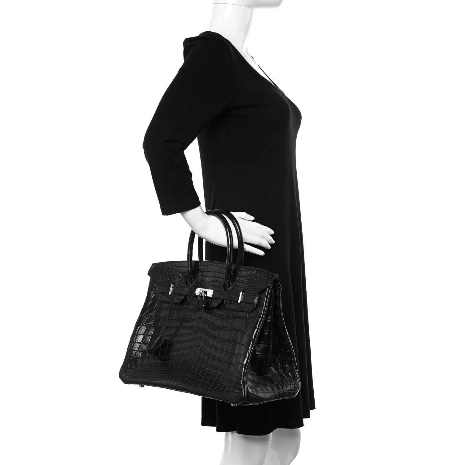 Hermes Matte Niloticus Crocodile Birkin 35 Black 2 of 11