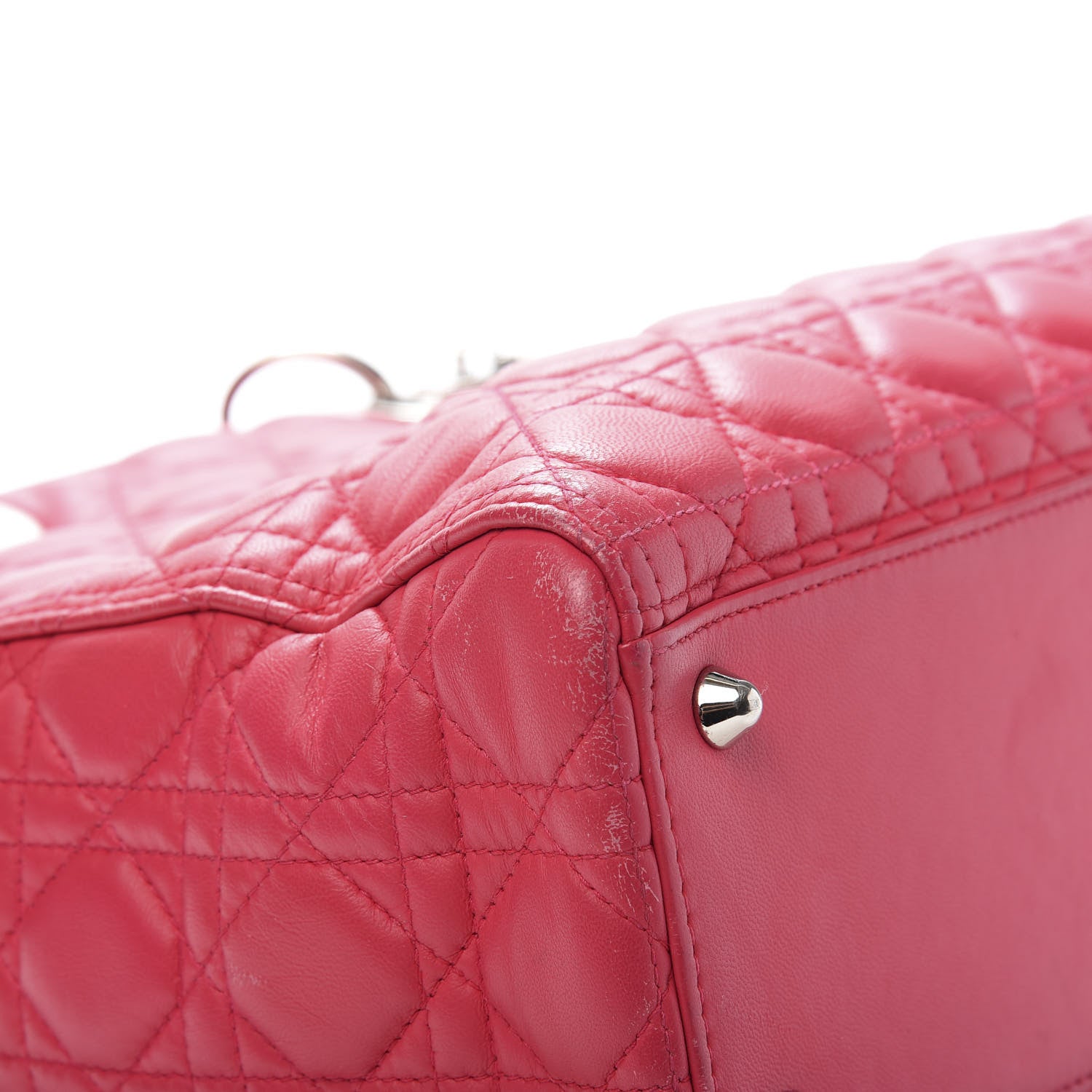 Christian Dior Lambskin Cannage Large Lady Dior Fuchsia 12 of 25