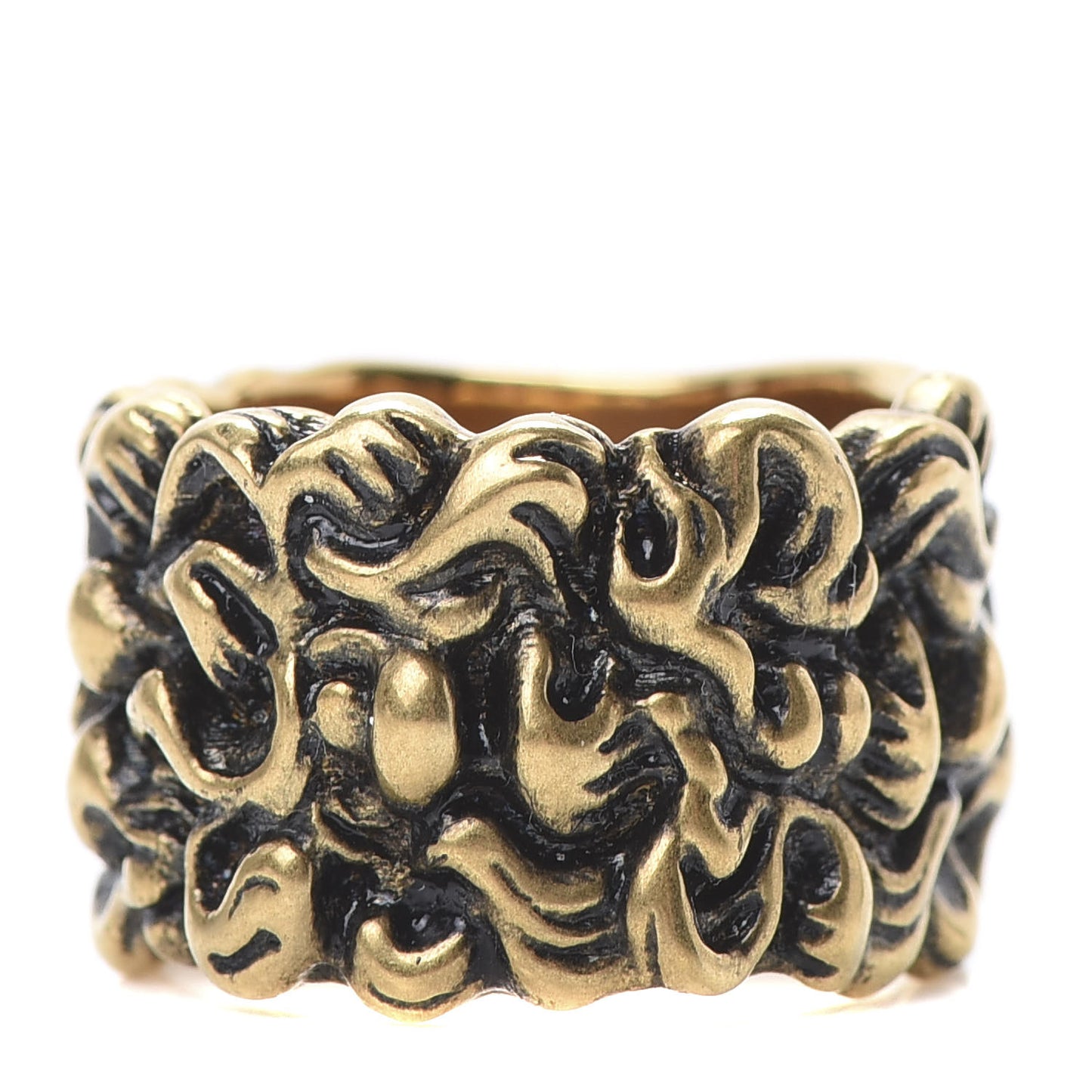 Metal Lion Mane Ring 7.5 Aged Gold