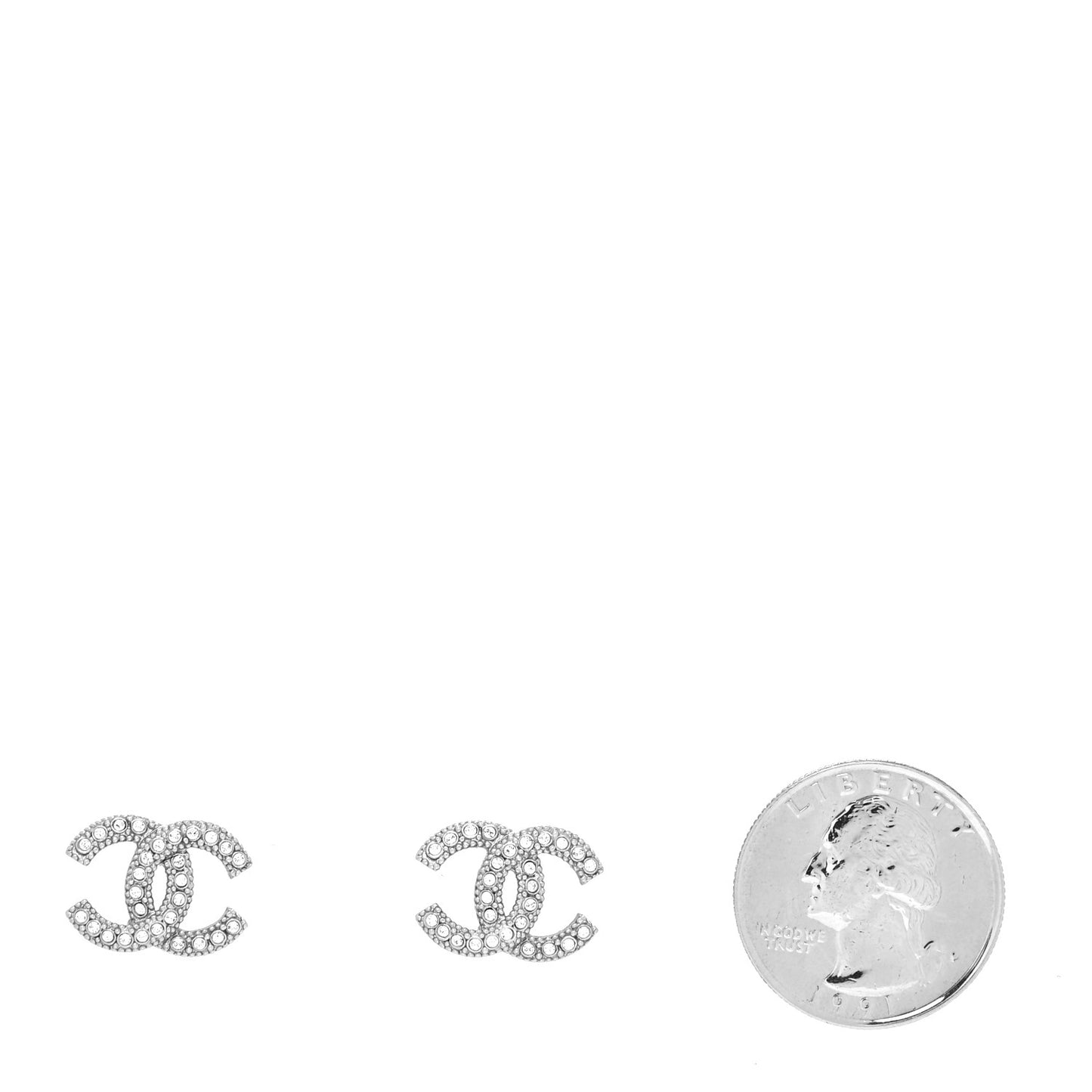 Crystal CC Earrings Silver