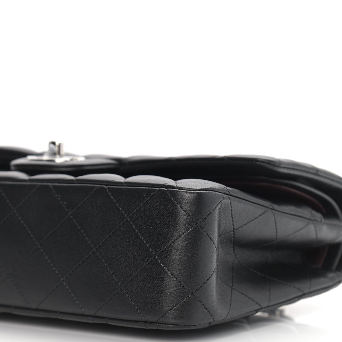 Lambskin Quilted Medium Double Flap Black