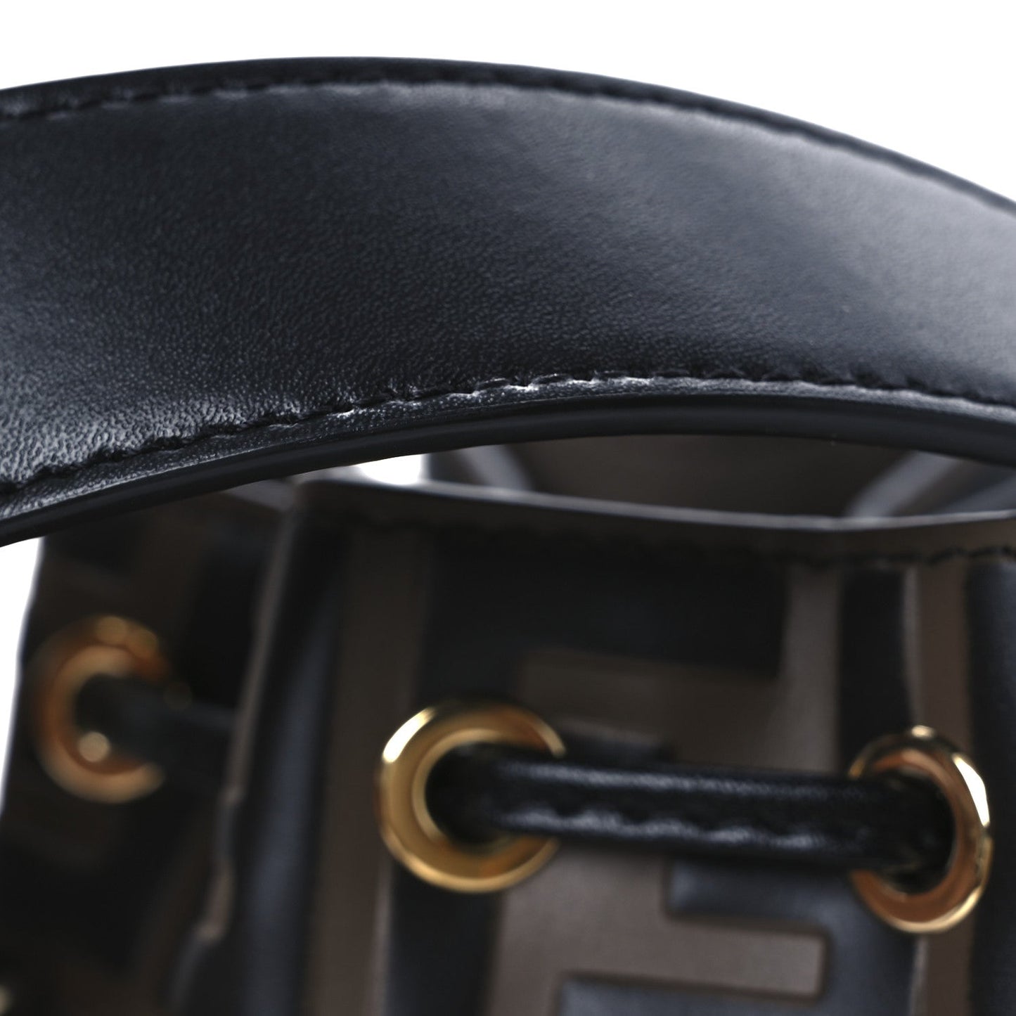 Vitello Liberty F is Fendi Bi-Color FF 1974 Embossed Mini Mon Tresor Bucket Bag Maya Black