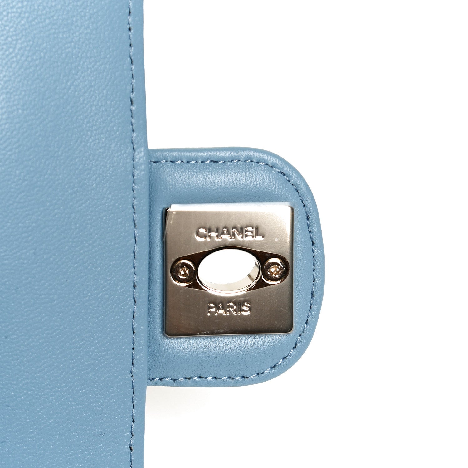 Chanel Lambskin Quilted CC In Love Heart Clutch With Chain Light Blue 7 of 11