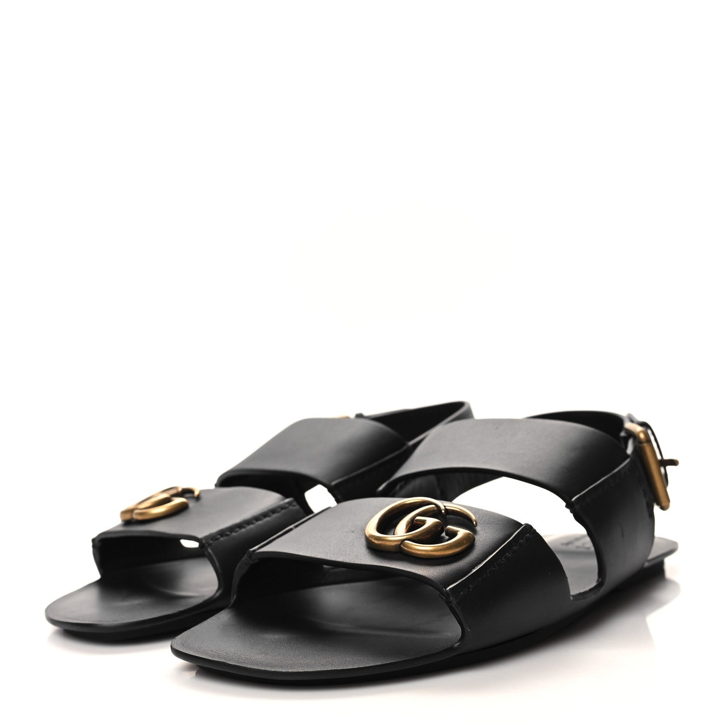 Calfskin Mens GG Marmont Sandals 11 Black