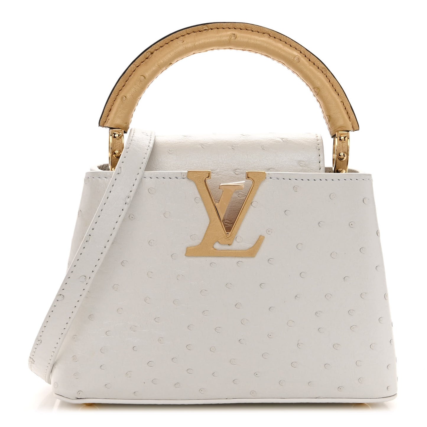 Ostrich Capucines Mini White