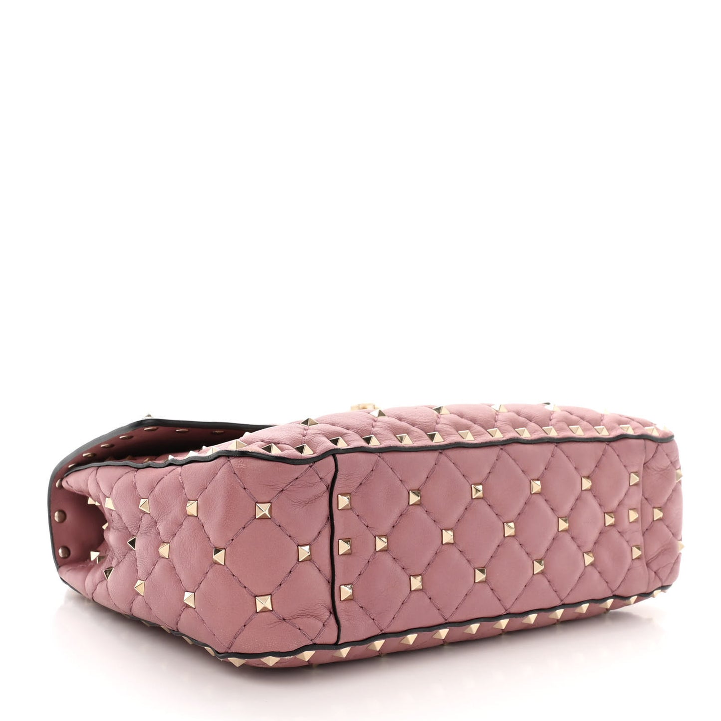 Lambskin Medium Rockstud Spike Shoulder Bag Antique Rose