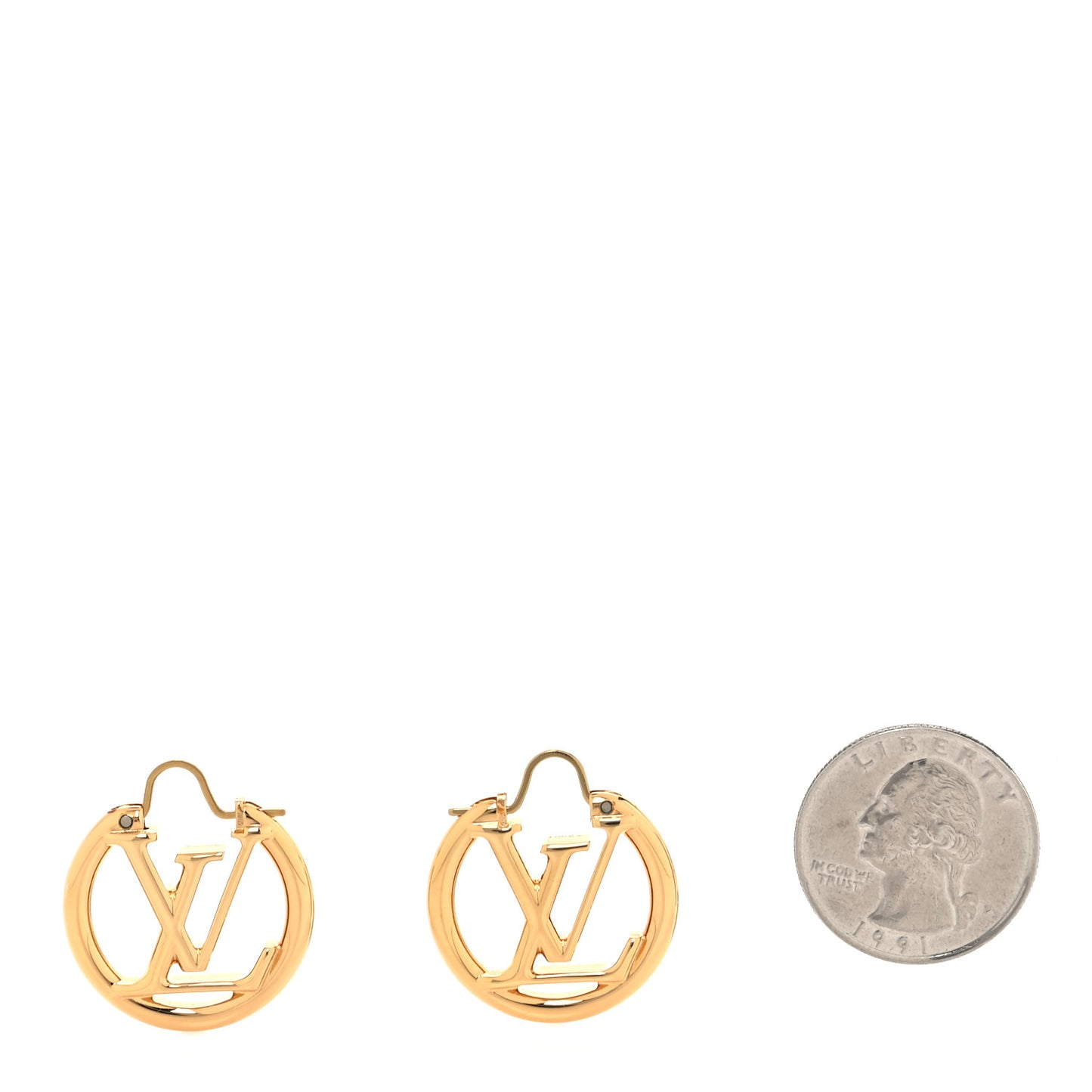 Metal Small Louise Hoop Earrings Gold
