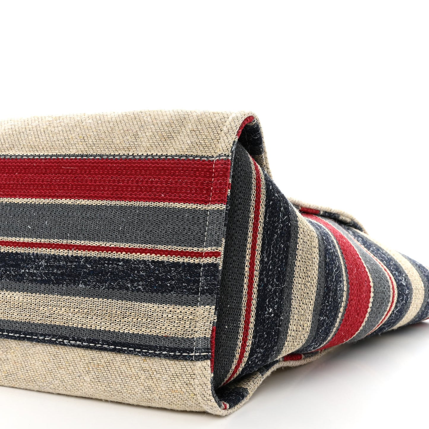 Striped Canvas Medium Deauville Tote Beige