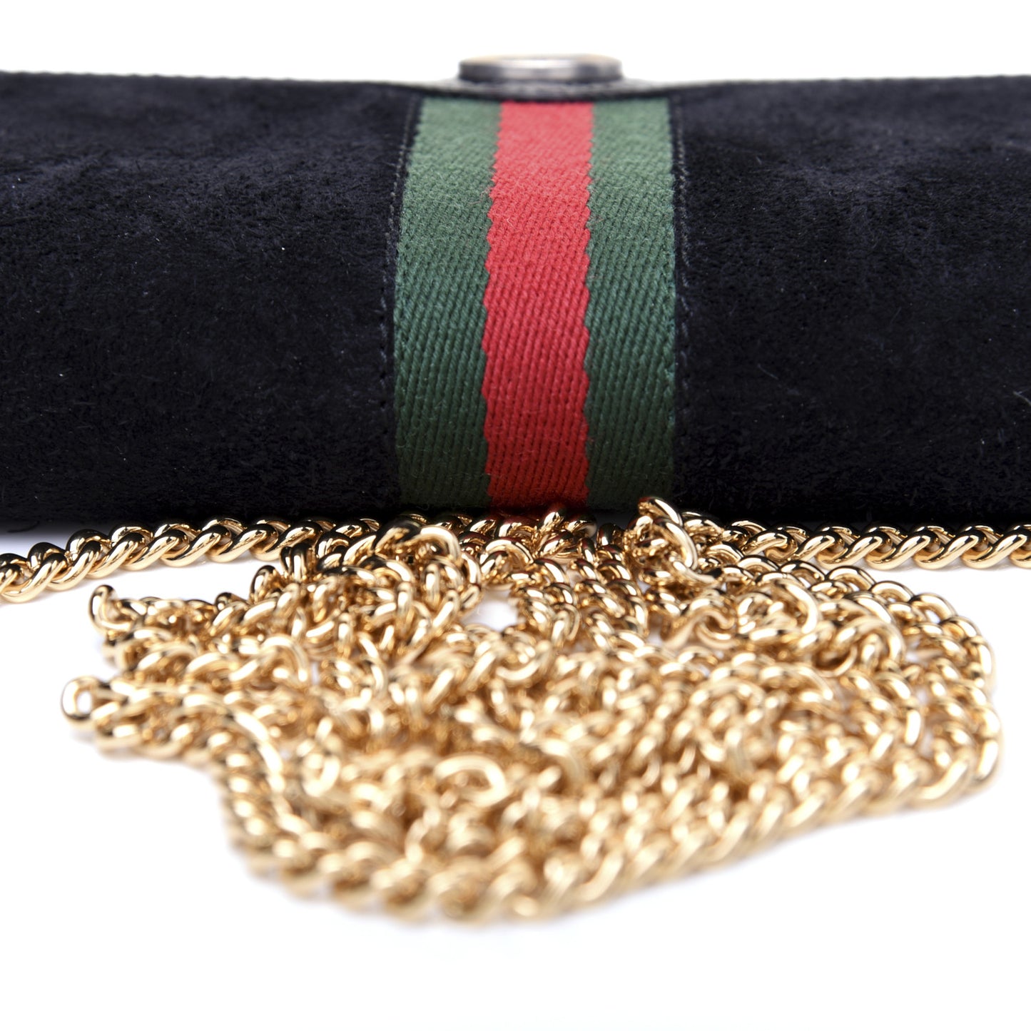 Suede Patent Web Ophidia Wallet On Chain Black