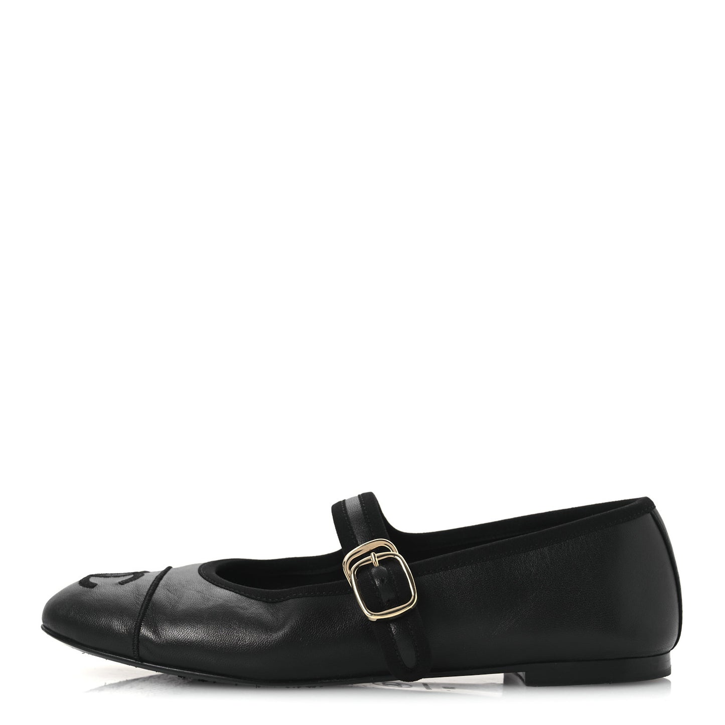 Lambskin Mary Jane Flats 36 Black