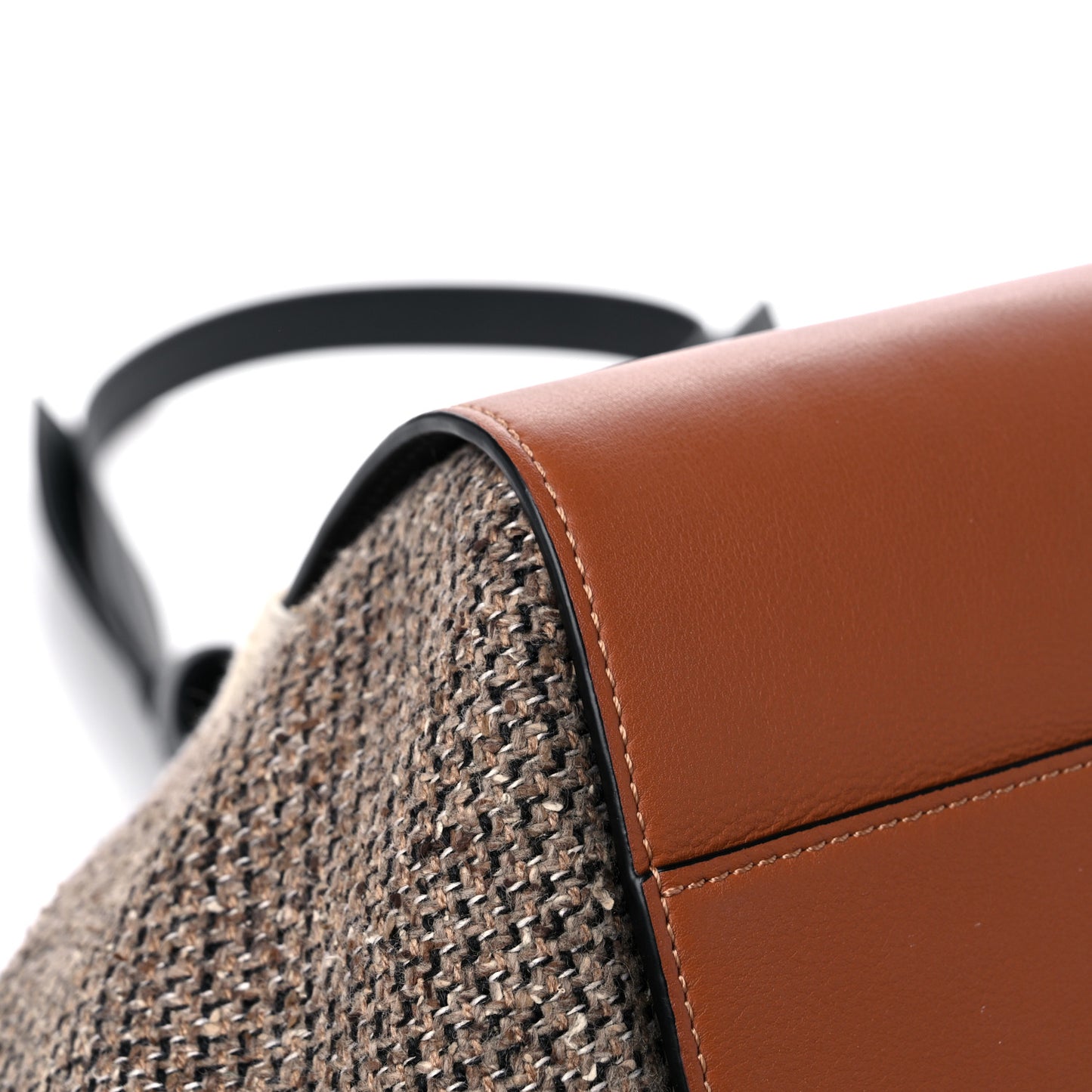 Calfskin Tweed Small Hammock Shoulder Bag Tan Black